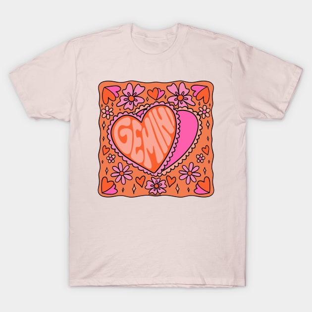 Gemini Heart T-Shirt by Doodle by Meg
